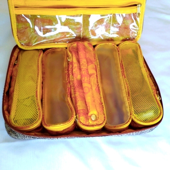 Samantha Brown Tweed Travel Case Toiletry Makeup Accessories Bag Valise 14"x10" - Picture 11 of 16